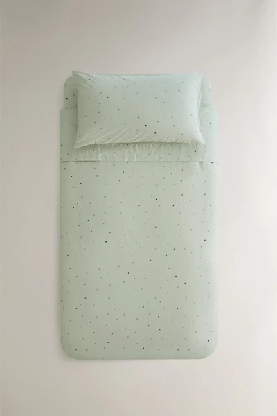 KIDS' COTTON STAR PRINT DUVET COVER