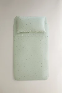 KIDS' COTTON STAR PRINT DUVET COVER
