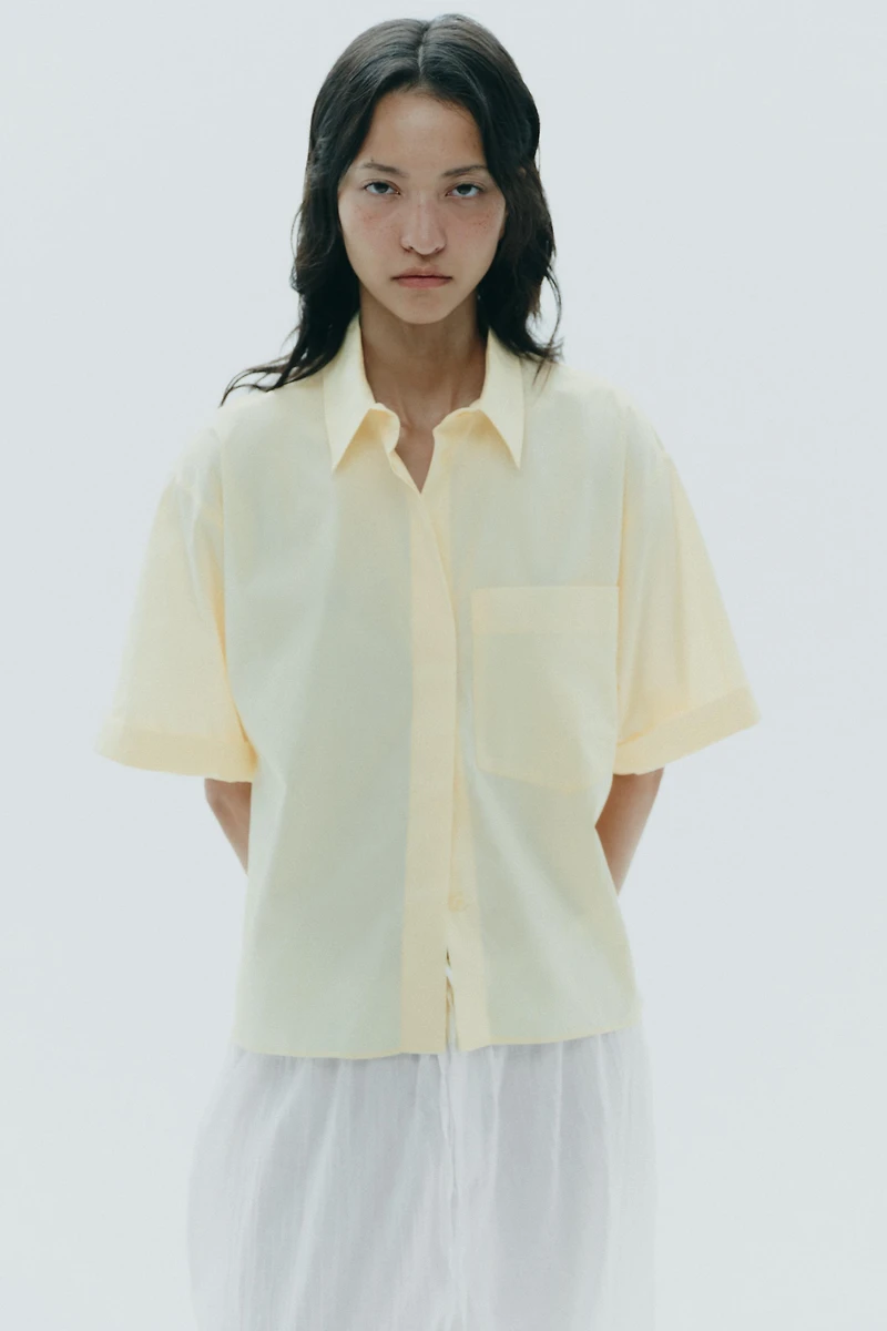 CHEMISE EN POPELINE À POCHE