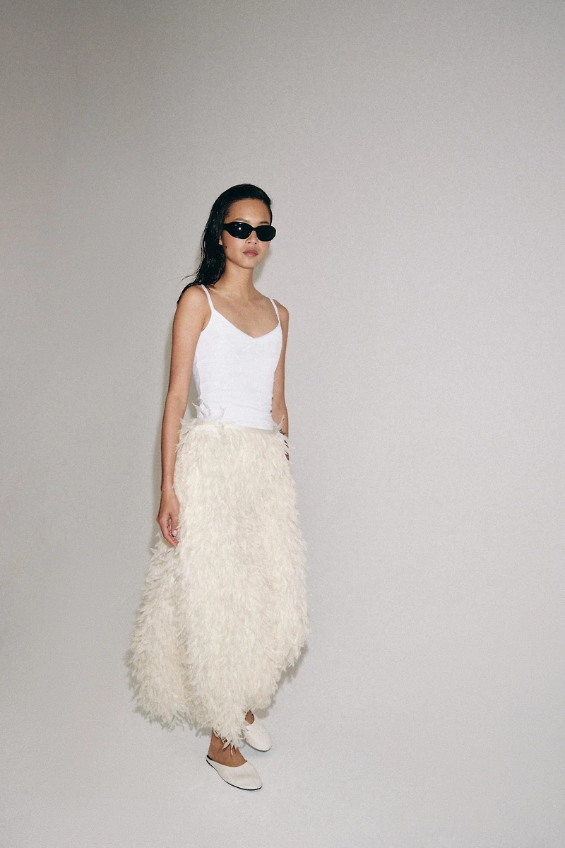 JUPE À PLUMES ZW COLLECTION ÉDITION LIMITÉE