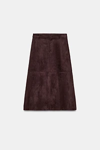 FAUX SUEDE CAPE SKIRT