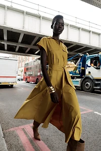 POPLIN MIDI DRESS
