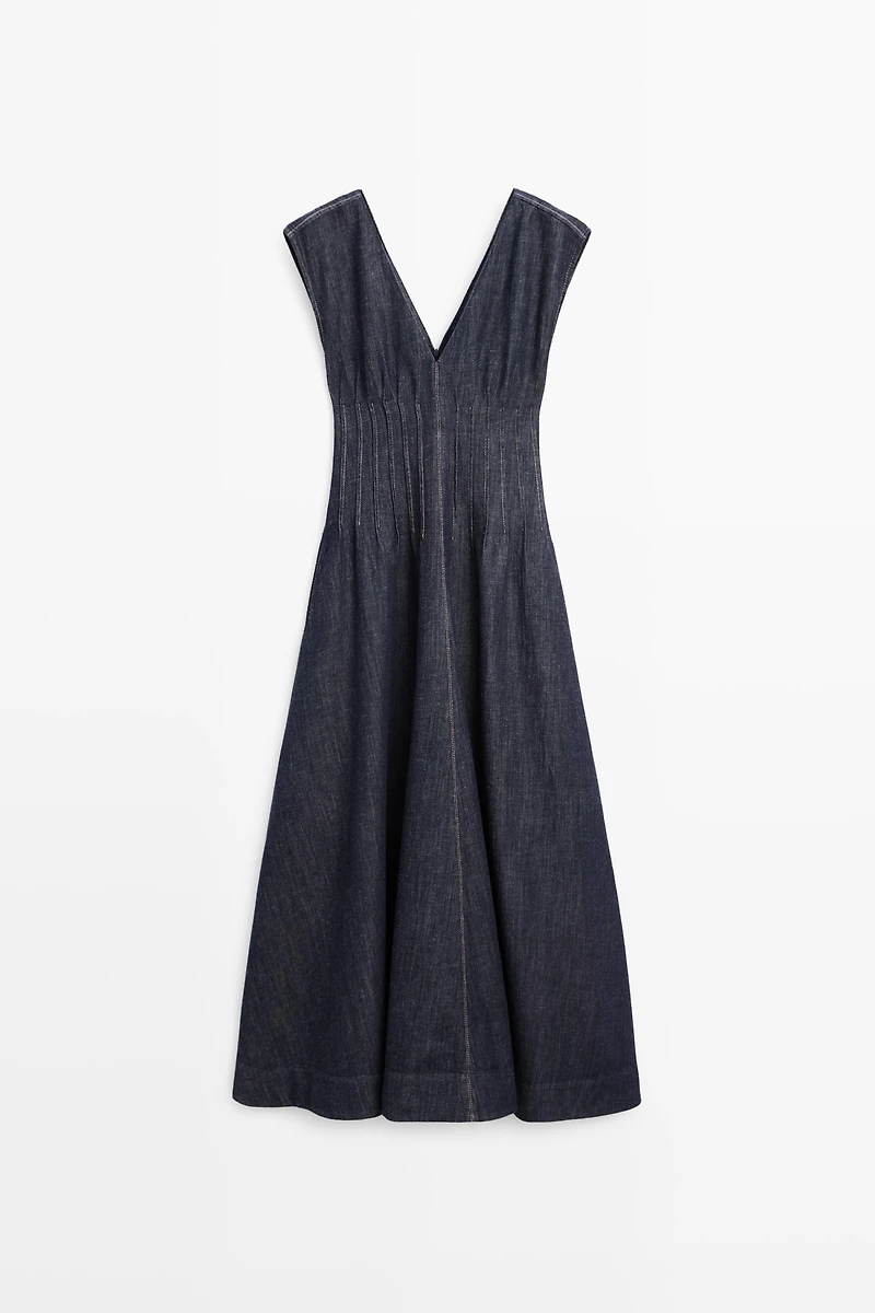 Denim midi dress