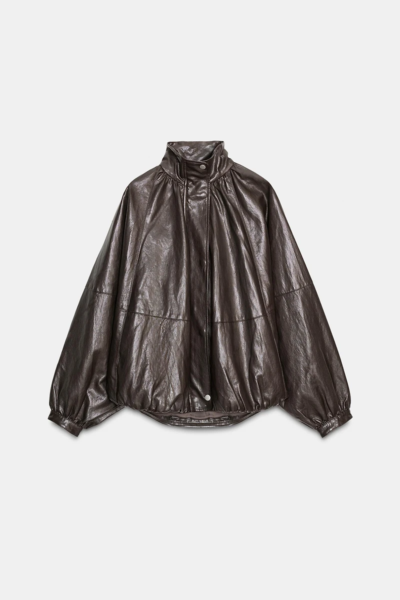 BLOUSON BOMBER EN MATIÈRE SYNTHÉTIQUE ZW COLLECTION