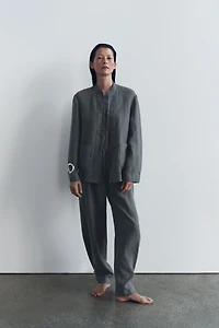 PANTALON LIN À PINCES ZW COLLECTION