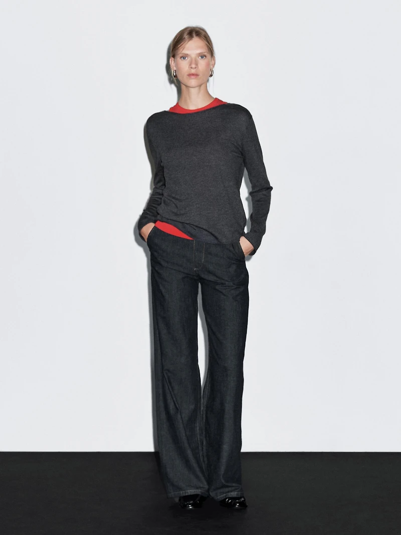 High-waist loose straight-leg jeans