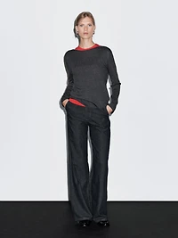 High-waist loose straight-leg jeans