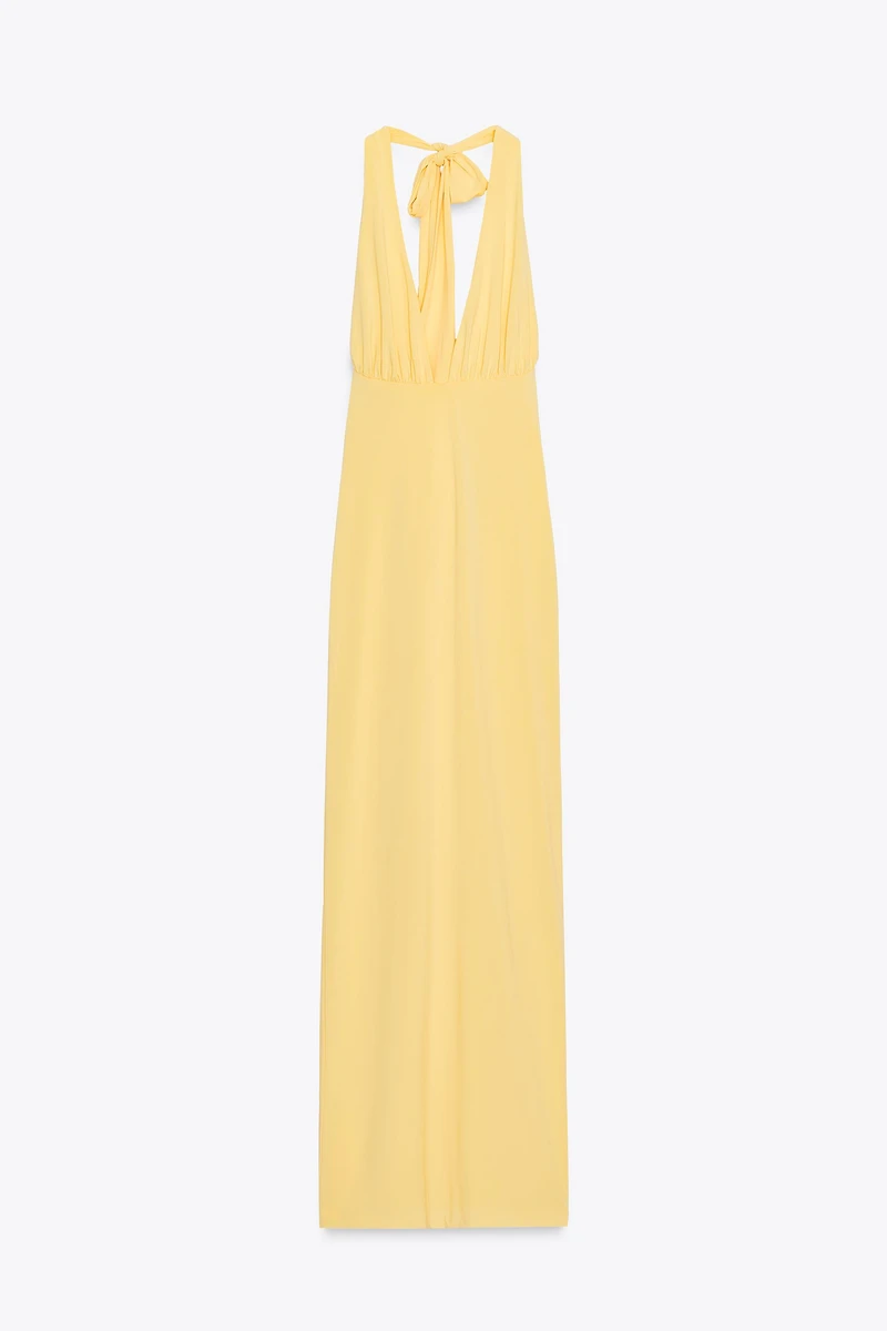 OPEN BACK HALTER LONG DRESS