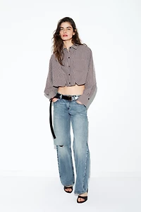 GINGHAM BALLOON SHIRT