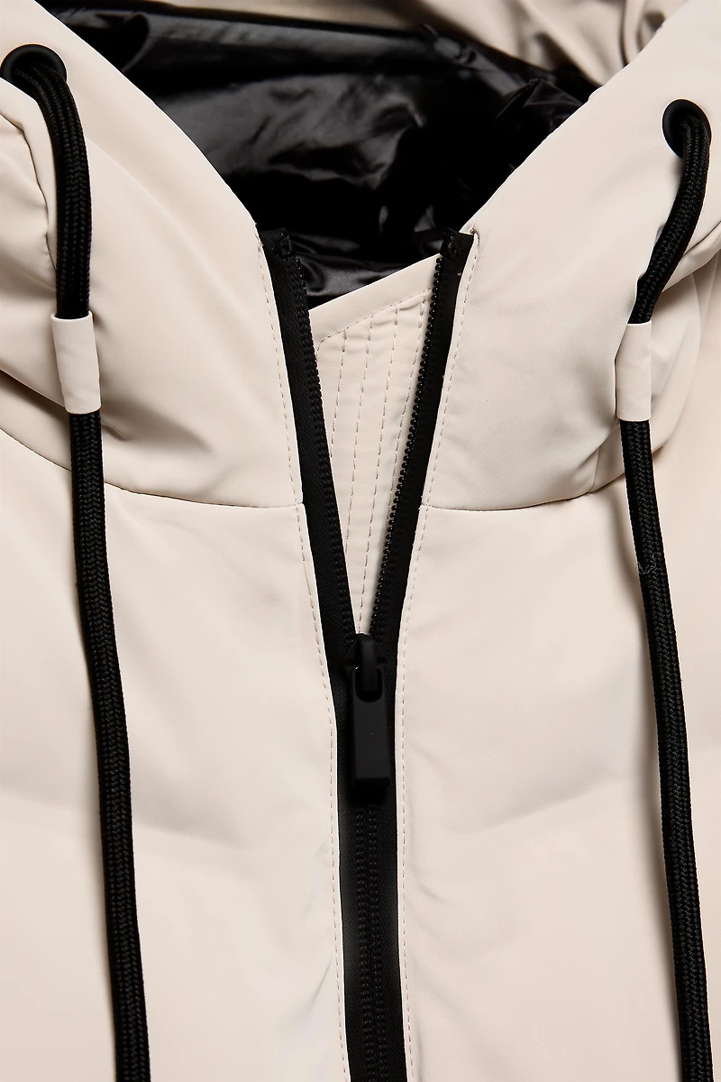 LONG RUBBERIZED WINDPROOF HOODIE ANORAK