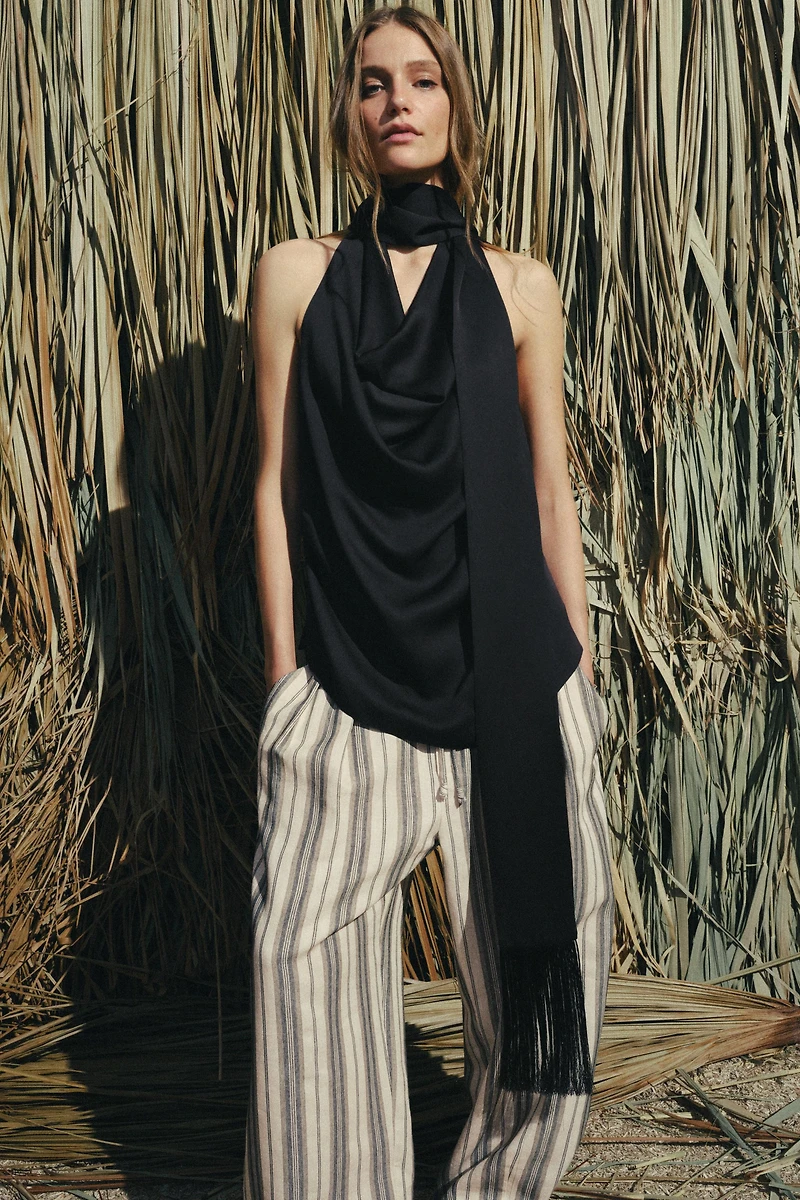 FRINGE SCARF HALTER TOP ZW COLLECTION