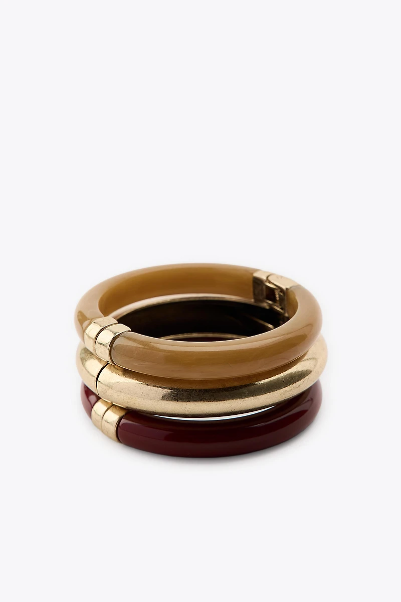 LOT DE 3 BRACELETS EN RÉSINE