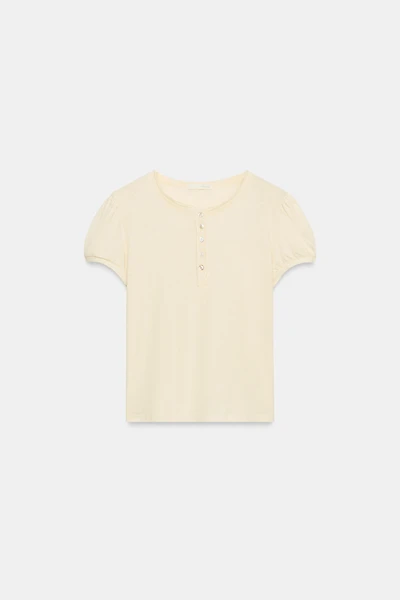 HENLEY NECK T-SHIRT
