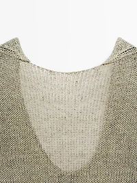Linen blend sweater with V-shaped plunging back - STUDIO