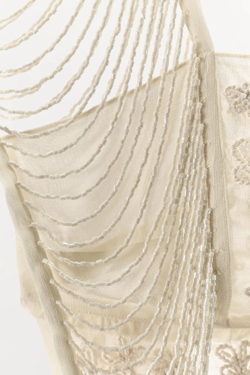 BEADED EMBROIDERED FRINGE TOP