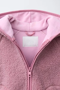 VESTE EFFET MOUTON À CAPUCHE