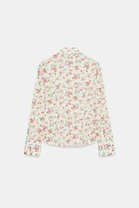 RUFFLED FLORAL PRINT SHIRT