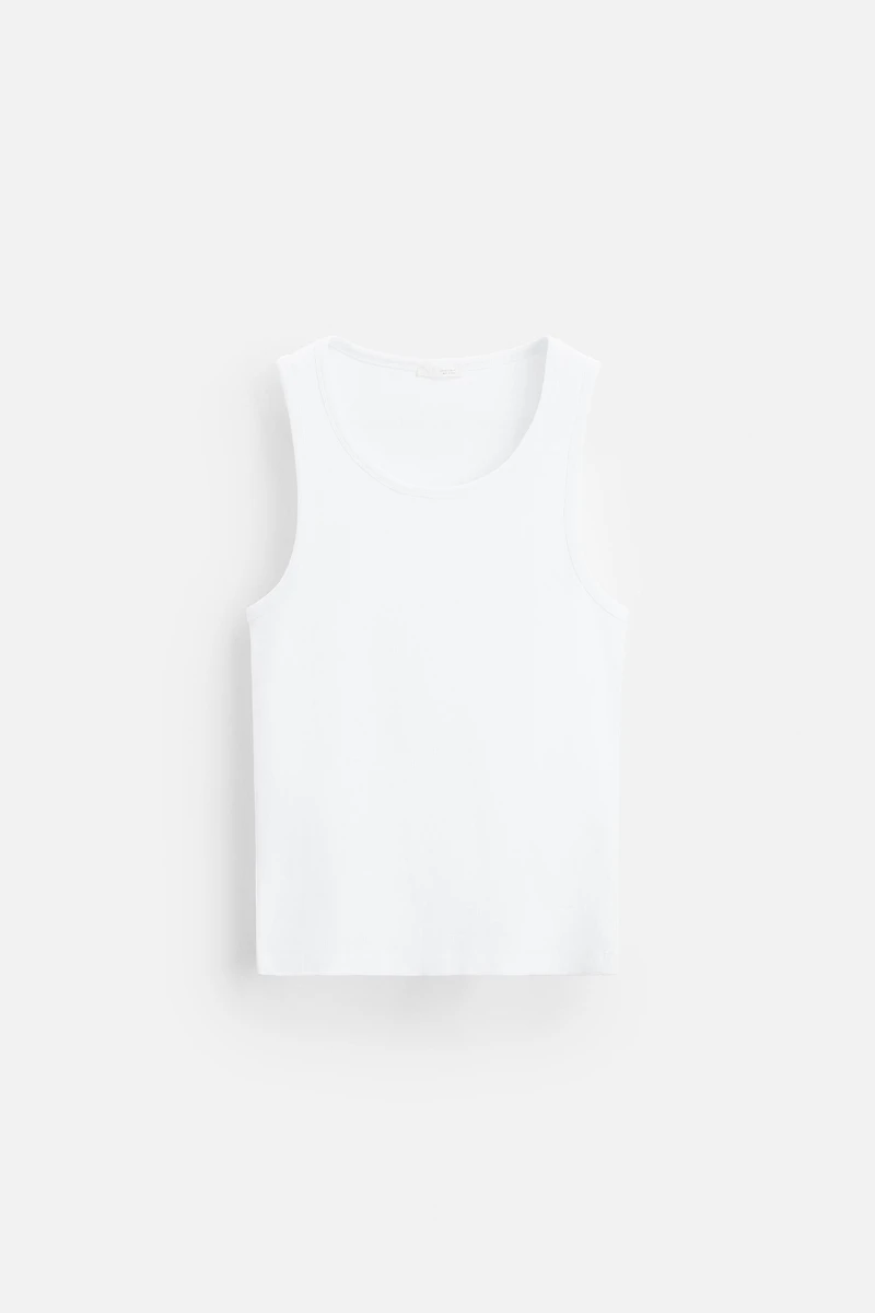 T-SHIRT DÉBARDEUR BASIQUE CÔTELÉ