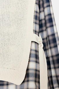 PLAID VEST COMBINATION SHIRT