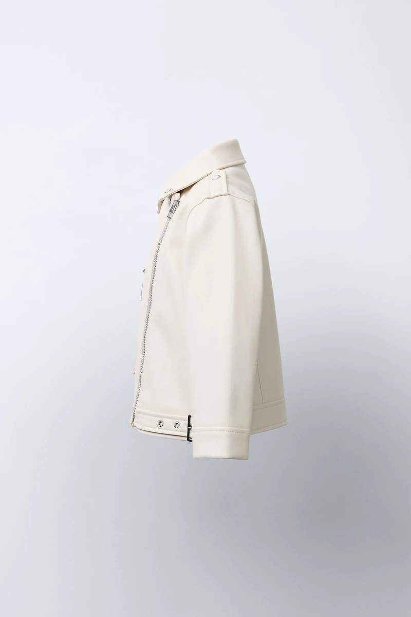 FAUX LEATHER BIKER JACKET