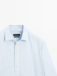 Regular fit striped cotton shirt