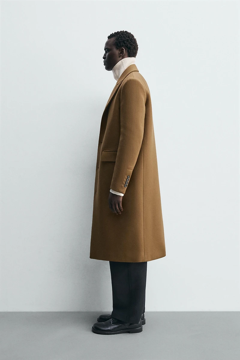 WOOL BLEND TEXTURED COAT