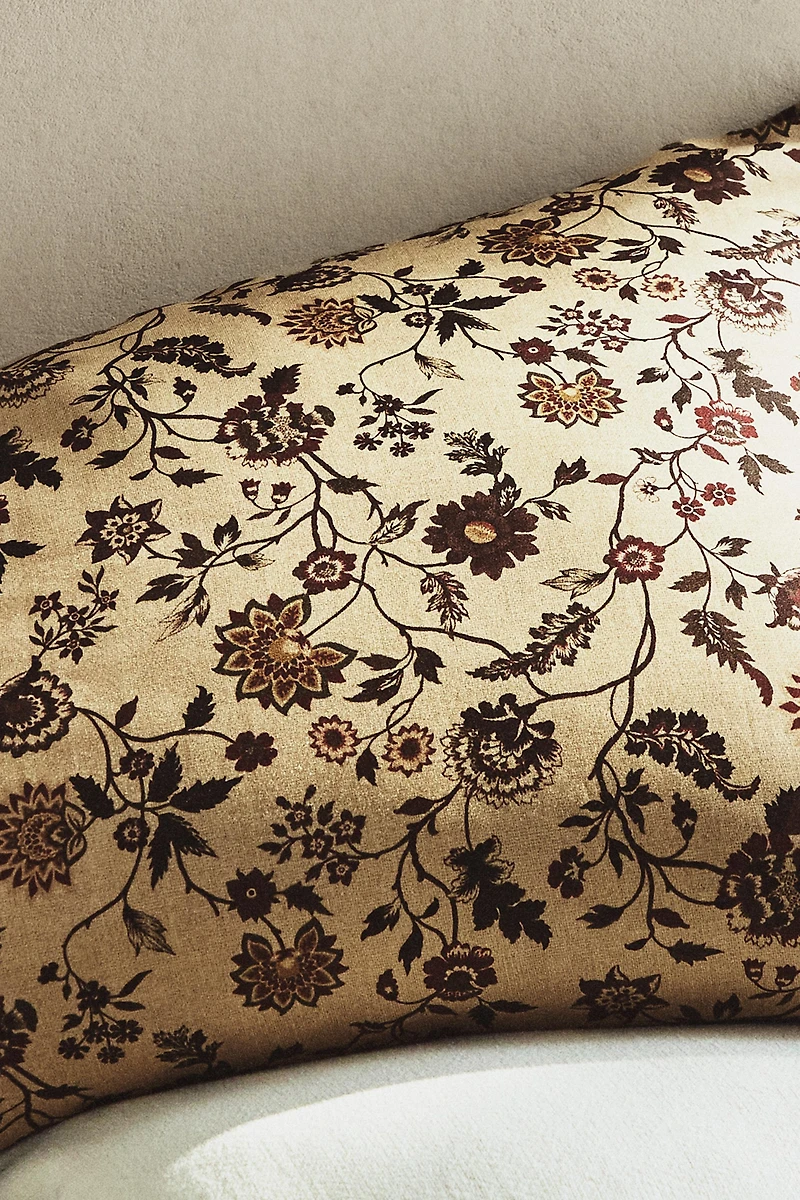 TAIE D’OREILLER SATIN IMPRIMÉ FLEUR