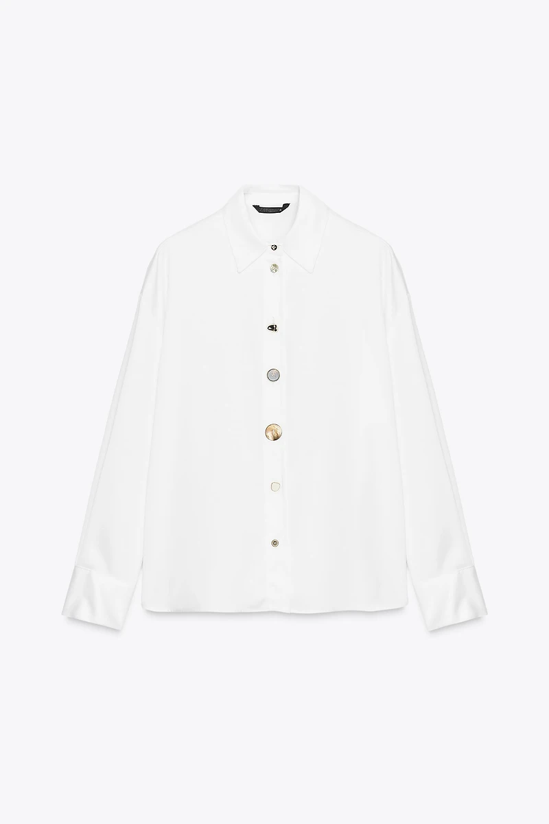 SATIN EFFECT SHIRT WITH MATCHING BUTTONS
