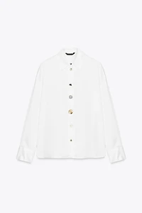 SATIN EFFECT SHIRT WITH MATCHING BUTTONS