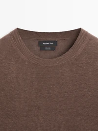 100% linen knit crew neck sweater