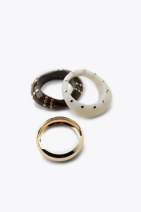 3-PACK OF RESIN STUDDED BANGLES