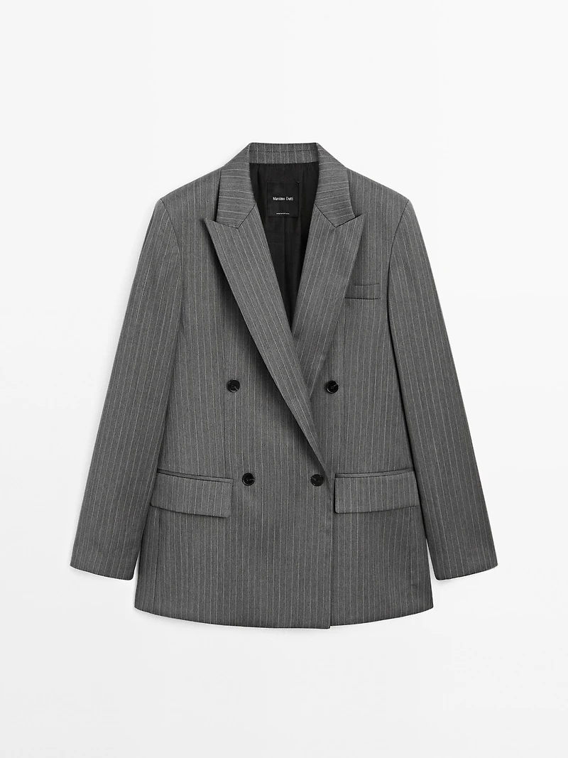 Blazer à rayures tennis 100 % laine