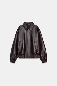 FAUX LEATHER BOMBER JACKET ZW COLLECTION