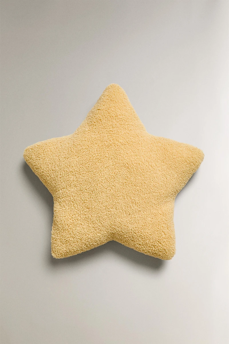 CHILDREN’S LARGE FAUX SHEARLING STAR THROW PILLOW