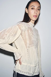 ZW COLLECTION EMBROIDERED ROMANTIC BLOUSE