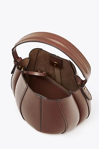 TOPSTITCHED BUCKET BAG