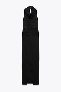 LONG OPEN BACK HALTER DRESS