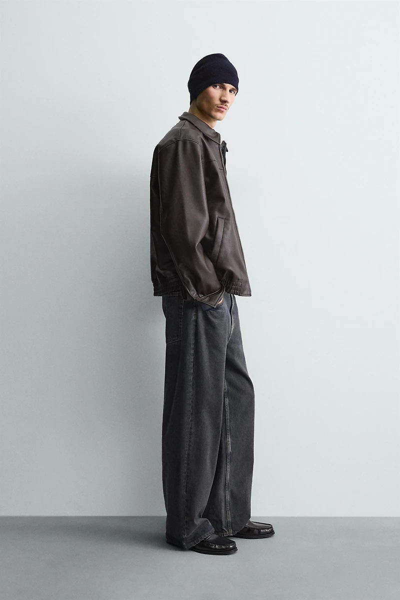 BLOUSON BOMBER MATIÈRE SYNTHÉTIQUE