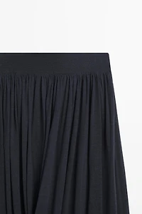 Draped balloon midi skirt