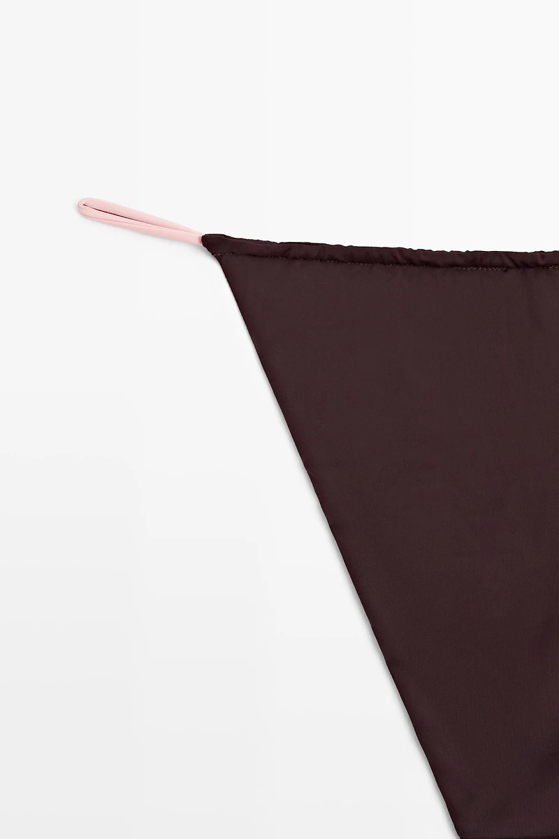 Contrast tie-side bikini bottoms