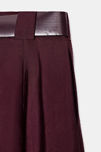 BELTED MIDI A-LINE SKIRT