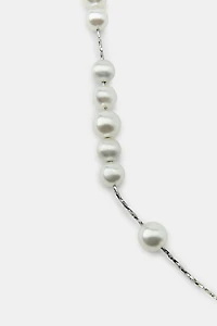 METAL CORD PEARL NECKLACE