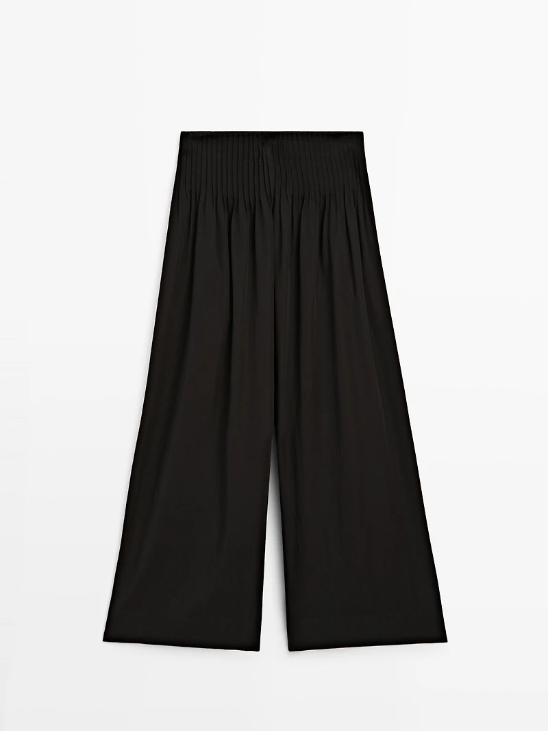 Pantalon wide leg ample fluide