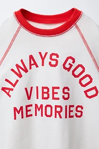 TEXT RAGLAN SLEEVE T-SHIRT