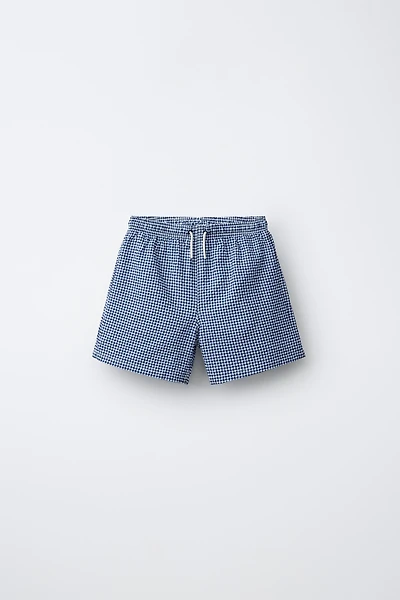 6-14 YEARS/ GINGHAM SWIM SHORTS