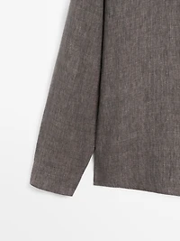 Relaxed fit overshirt with a stand collar