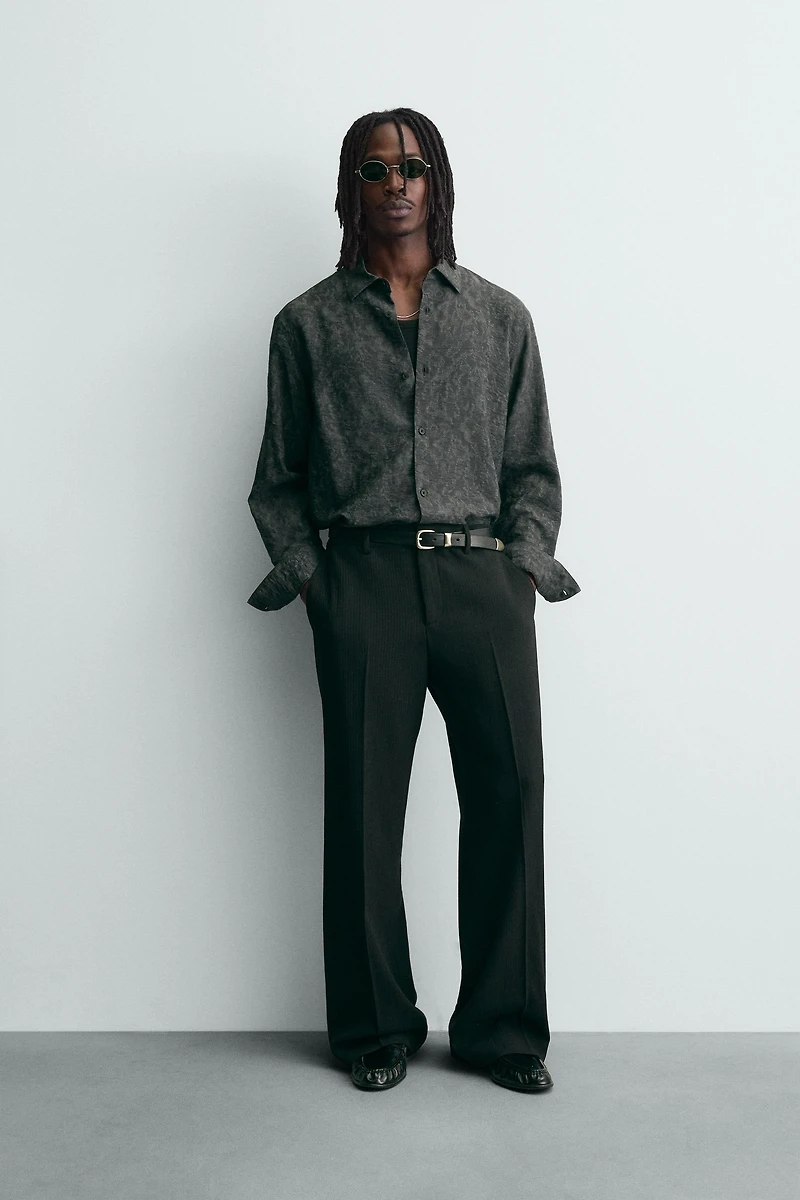 FLOWY FLORAL JACQUARD SHIRT