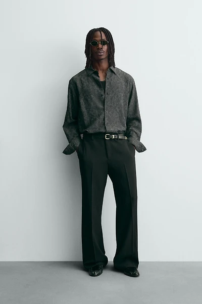 FLOWY FLORAL JACQUARD SHIRT