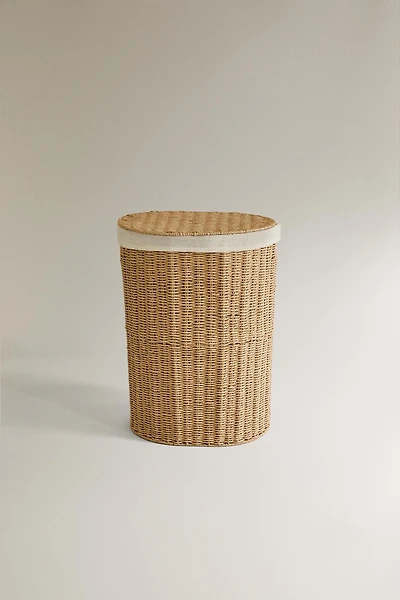 FABRIC-LINED LAUNDRY HAMPER