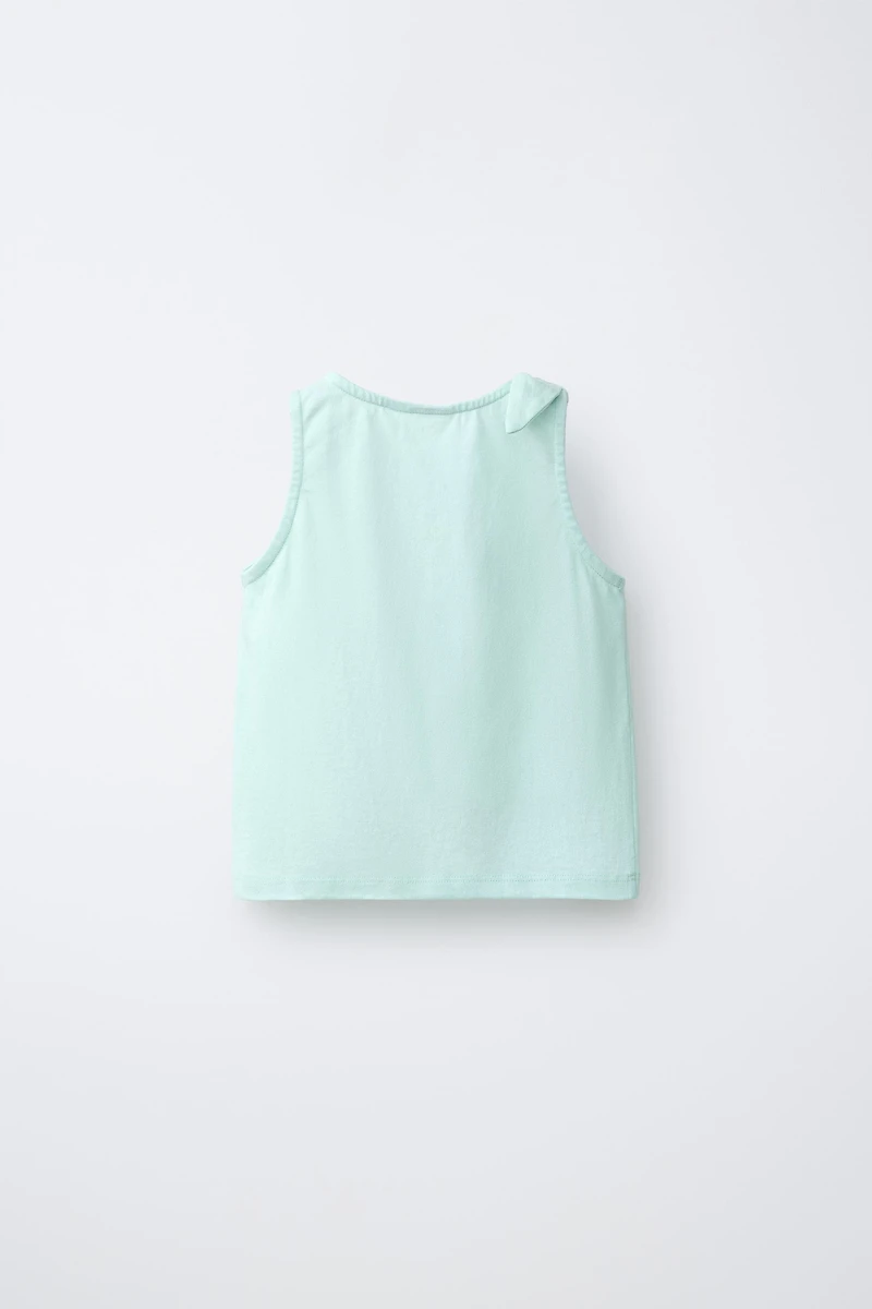 T-SHIRT NŒUD BRODERIES TROPICALES